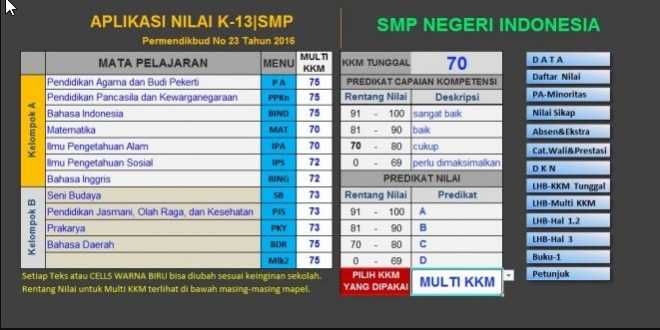 Download Aplikasi raport k13 SMP Terbaru