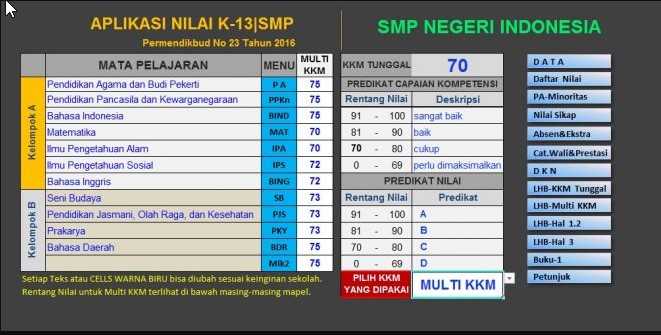 Download Aplikasi raport k13 SMP Terbaru