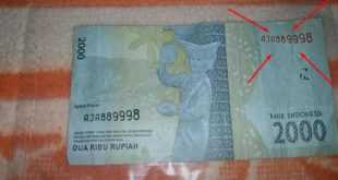 Uang Kertas Rp2.000 dengan Nomor Cantik Ini Dibayar Rp2 Juta, Buruan!!